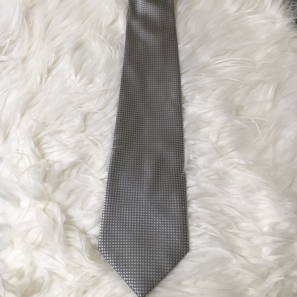 Silver Box Pattern Tie